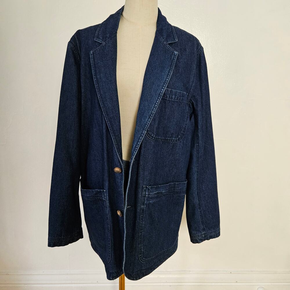 Duluth Trading Co Denim Work Field Blazer M Jacket Vintage 90s‎
